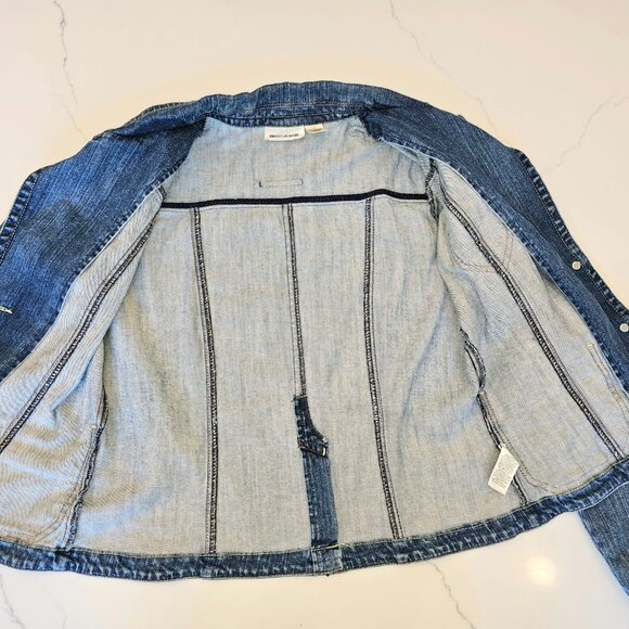 DKNY Jeans Y2K Industrial Chic Tailored Denim Blazer Jacket - Large - Picture 16 of 16